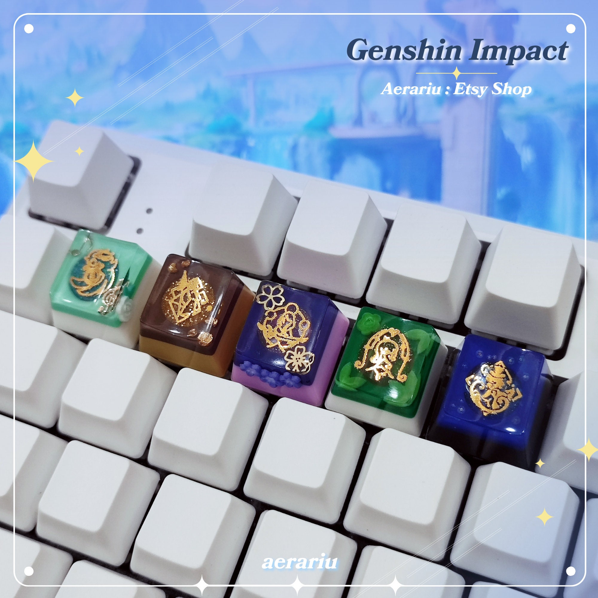FONTAINE Artisan Keycaps Custom Resin Keycaps Cherry Keycaps Etsy