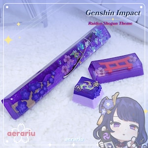 RAIDEN EI Artisan Keycaps, Custom Resin Keycaps, Cherry Keycaps Gift for Gamer, Genshin Impact Keycaps, Esc Keycap for Mechanical Keyboard