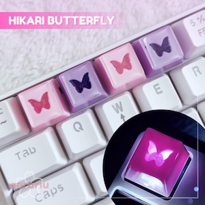 BUTTERFLY Artisan Keycaps, Custom Resin Keycaps, Cherry Keycaps Gift for Gamer, Cute Customized Keycap, Esc Keycap for Mechanical Keyboard