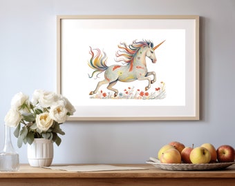 Unicorn Wall Art Digital Printable Wall Art Digital Painting Unicorn Painting Art Digital Wall Art Unicorn Painting Digital Printable