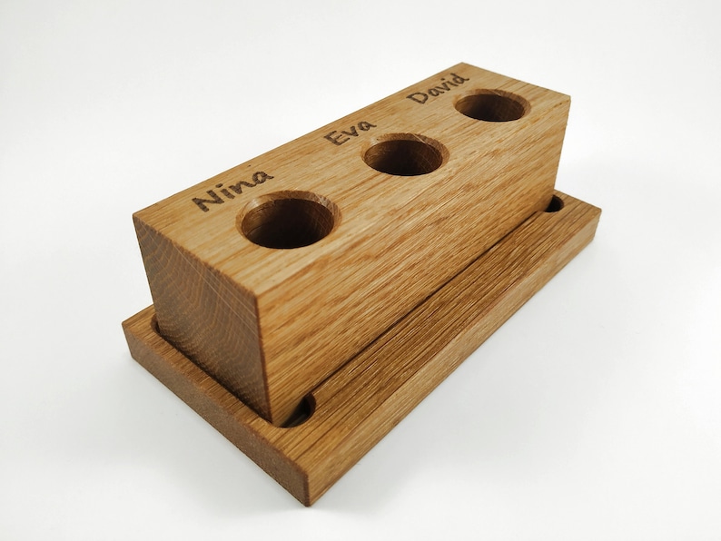 Personalized Wooden Toothbrush Holder Unique Handmade Toothbrush