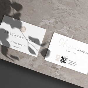 Business Card Template QR Code, Instant Download, Printable Business Card Template, Canva Business Card Template, Editable Business Card