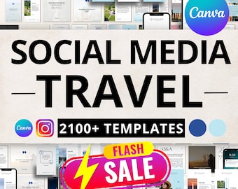 Travel Agency Social Media Bundle Templates, Travel Templates, Travel Instagram, Travel Canva Templates, Travel Canva, Travel templates