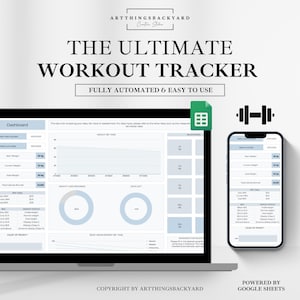 2025 ULTIMATE Workout Planner voor Google Spreadsheets, Workout Tracker + Measurement Tracker + Calorie Tracker + Voor/Na-foto's