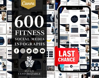 Fitness Instagram-mallar: Näring och företag (redigerbar i Canva)
