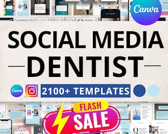 Dentist Social Media Canva Templates: 2100+ Bundle