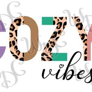 Cozy vibes leopard print png