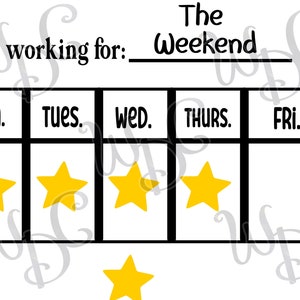 Working for the weekend star chart