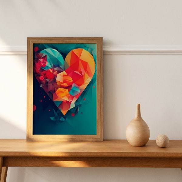 Mother's Love Abstract Heart Painting Expressive Colorful Artwork Celebrating the Unconditional Bond Perfect Mother's Day Gift Digital Print