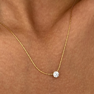 QILE collection Diamond necklace｜18k gold necklace｜waterproof jewellery｜Diamond Prong Necklace｜Zircon Necklace｜imitation diamond necklace