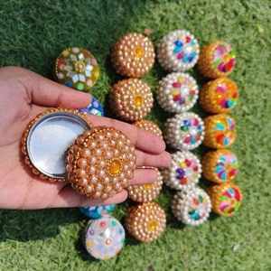 Traditional Elegance- Indian Handmade Sindoor & KumKum Box For Wedding, Pooja Accessory, Gift For Her,Assorted Design