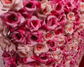 Romantic Rose Pathway & Floral Wall Panels - Couple, Bride Entry Carpet, Wedding Runner, Peach Pink Backdrop for Events,Parties, Stage Décor