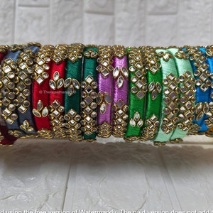 Bangle Bonanza ,Silk Thread Kundan Bangles for Return Gifts , Wedding Rituals Haldi, Mehndi And Sangeet Favors, Colorful Bangle Bracelet