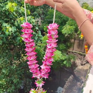 Rose Perlen Hochzeit Girlanden, Baraat Willkommen Geschenke, Hindu Hochzeit, Baraat Swaagat, Milni Mala, SikhHaar, God Mala, Braut und Bräutigam Rituale