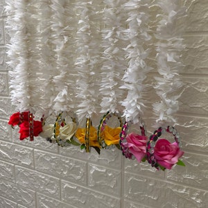 Indian Wedding Backdrop | Rose Flower Round Hanging Decor for Haldi & Mehndi Party|Elegant Floral Decoration,Mangalasnanam, Seemantham Decor