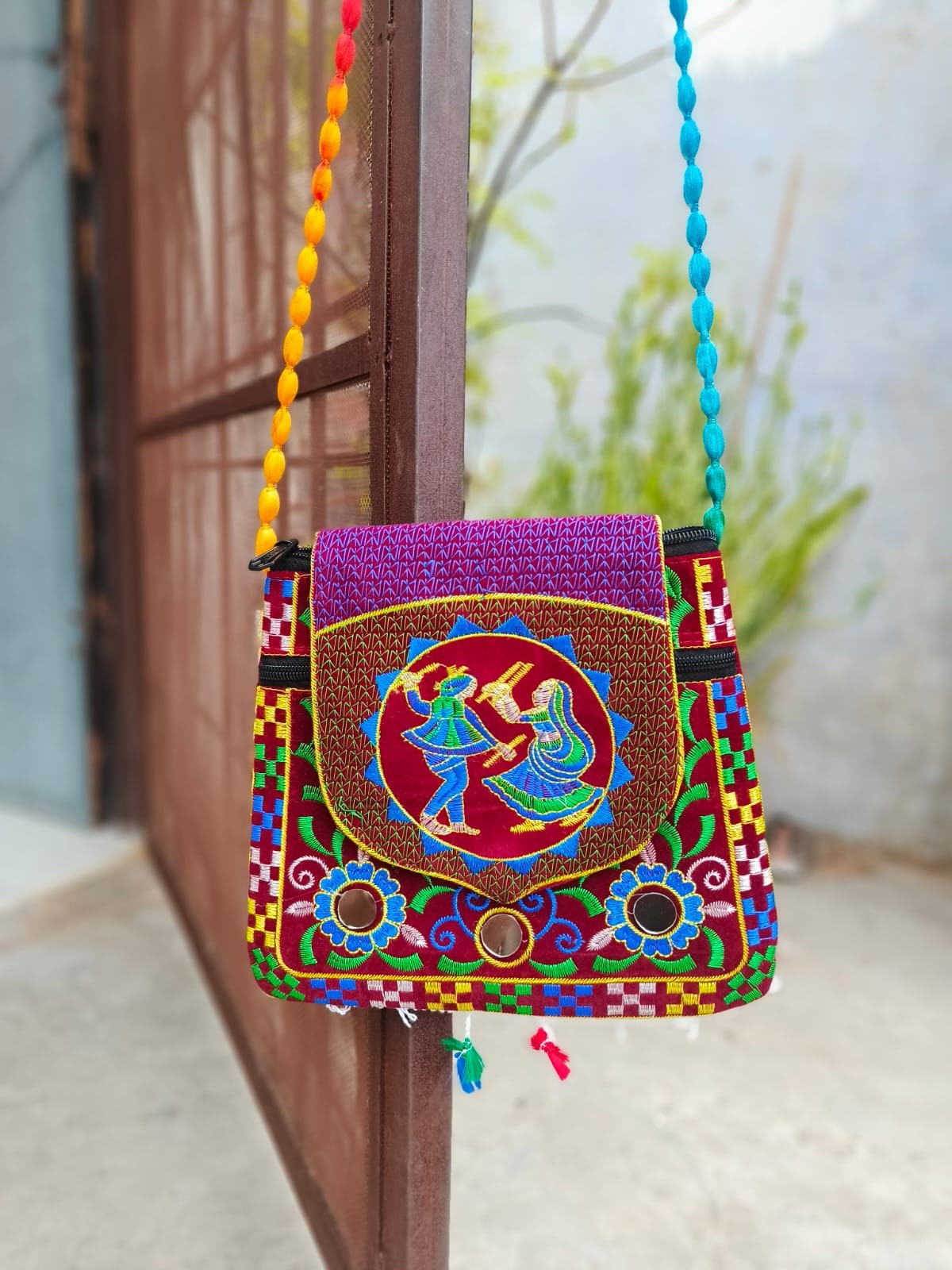 Elegant Mirror Work Crossbody Bags for College And  Career Women | Casual & Wedding Outfits | Banjara Style Handcrafted Sling Bag