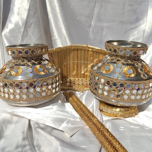 Mirror Work Punjabi Jaggo Set/Decorative Gahdoli/Jaago Night/Punjabi Wedding/Jaggo Accessories/Dance With Jaggo/Jaggo Ceremony/Indian Ritual