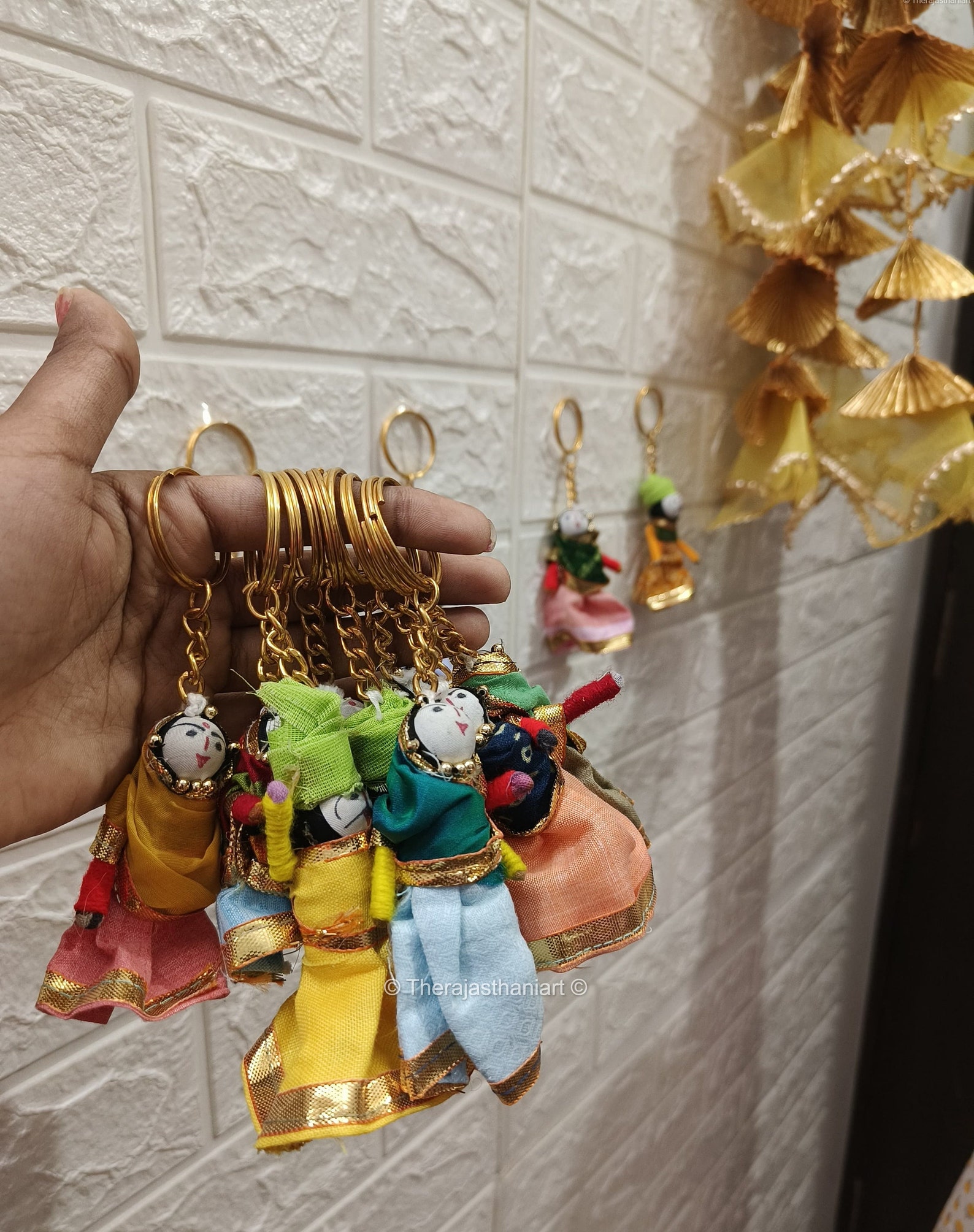 Puppet Keychains Assorted Color Puppet Keychain–traditional Indian Souvenir With Doll ...