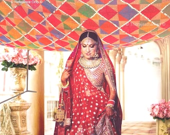 Multi Phulkari Entry Chaddar Dupatta, Punjabi Bridal Wedding  Chadar, Traditional Sikh Vivaah Accessories |Custom Bridal Entry with 4 Sticks