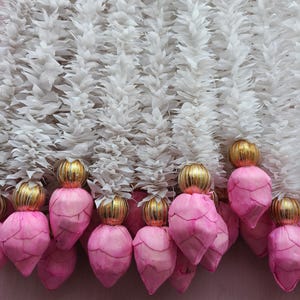 Handcrafted Jasmine & Sola Lotus Bud Garland – Wedding, Pooja, Festive Decor | Backdrop Hanging Floral String for Eid,  Housewarming Decor
