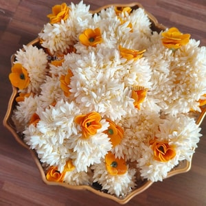 Haldi/Mehndi Jasmine Wedding Gajra-Accessorio per capelli, Bracciale da polso Scrunchie Mogra Fascia floreale Matrimoni indiani pakistani Nikah Regalo da damigella d'onore