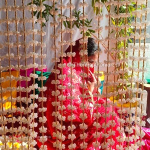 Ghirlande di gelsomino/mogra, partizione Nikaah Pardah, decorazione per arco nuziale islamico, fiore, tenda divisoria per matrimonio islamico, sposa pakistana, sposo, Eid