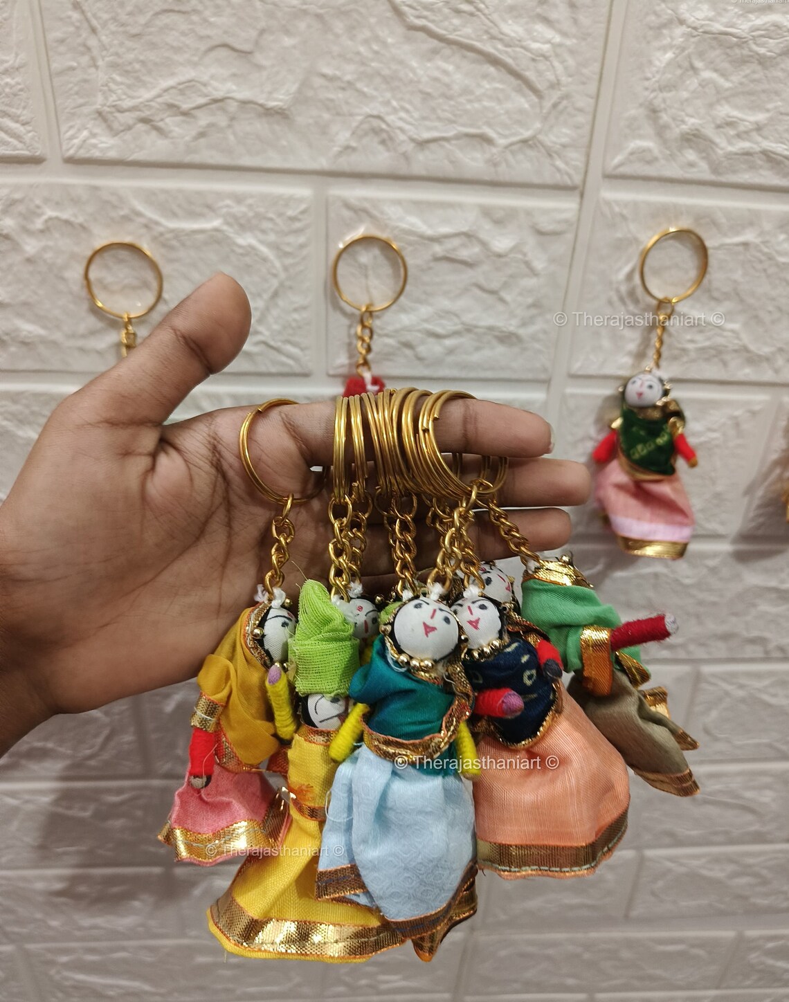 Puppet Keychains Assorted Color Puppet Keychain–traditional Indian Souvenir With Doll ...