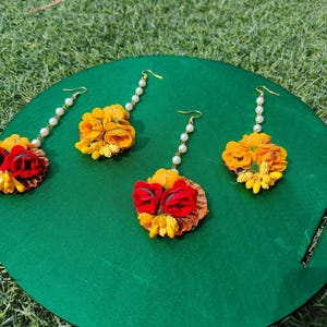 Chic Floral Manng Tikka Jewelry for Every Occasion: Haldi, Dholki, Mehendi, Sangeet, Wedding, and  Tikka Perfect for Pakistani Weddings