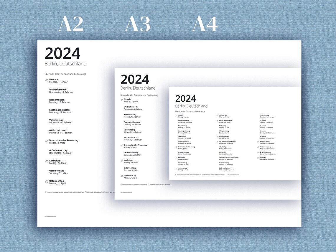 Kalender 2024 Mit Feiertagen Für Alle Bundesländer Und Regionen in ...