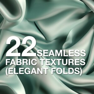 Könnte beinhalten: 22 Nahtlose Stofftexturen (elegante Falten) - Eine Nahaufnahme eines weichen, fließenden, tealfarbenen Stoffes mit eleganten Falten.