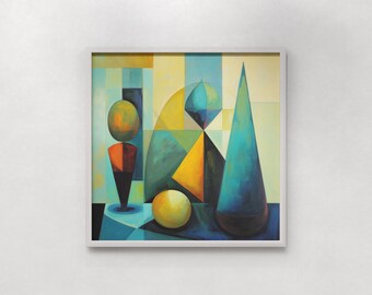 Moderne Abstrakte Formen Print, Einfache Formen #1, Zeitgenössische Kunst, Neutrale Kunst, Beruhigende Palette, Galerie-Qualität, Digitaldruck