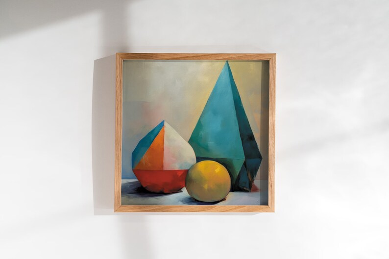 Modern Abstract Shapes Print, Symphony of Shapes #2, Contemporary Art ...