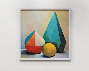 Moderne Abstrakte Formen Print, Symphonie der Formen #2, Zeitgenössische Kunst, Galerie-Qualität, Digital