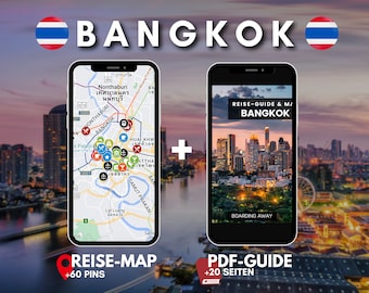 Bangkok – interaktive Travel-Map für Bangkok (23 Seiten E-Book) > 60 Pins mit Infos, Bildern, Preisen & Tagesplänen | Reiseguide Bangkok