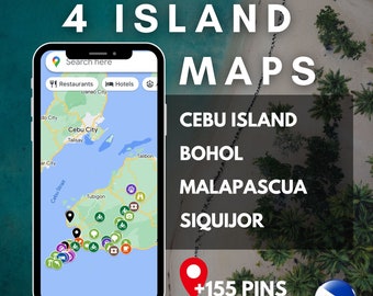 4er Bundle: Bohol, Siquijor, Cebu, Malapascua Travel Map (Travel Guides)