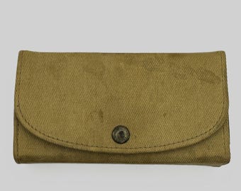 Vintage Military Canvas Sewing Kit – Olive Drab Field Repair Pouch