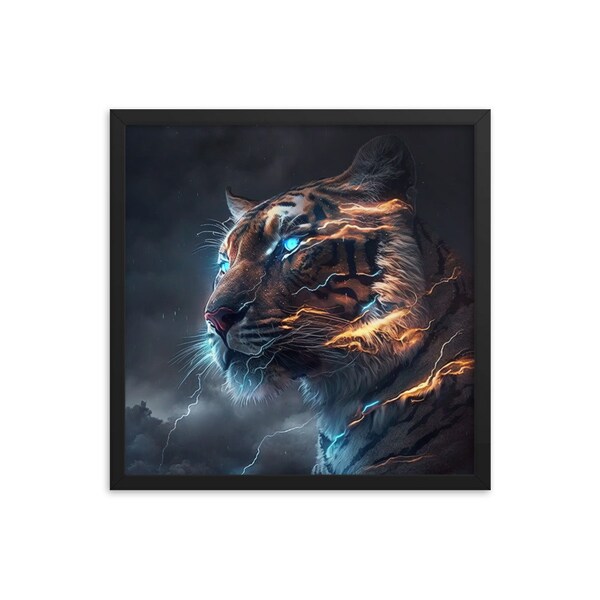 Framed Tiger Print Etsy