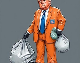 Stay Trashy Donald Trump PNG, Funny Garbage Collector Trump, Trump Digital Download, Transparent Background Sublimation, Trashy Trump SVG