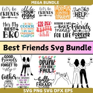 Best Friends Svg Bundle | Friends Png | Friends Svg Cut Files Cricut & Silhouette | Friends Rachel | Best Friends Clipart | Friendship Day