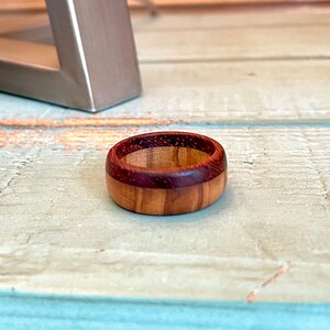 Wooden Band, Olive wood and Padauk Ring
