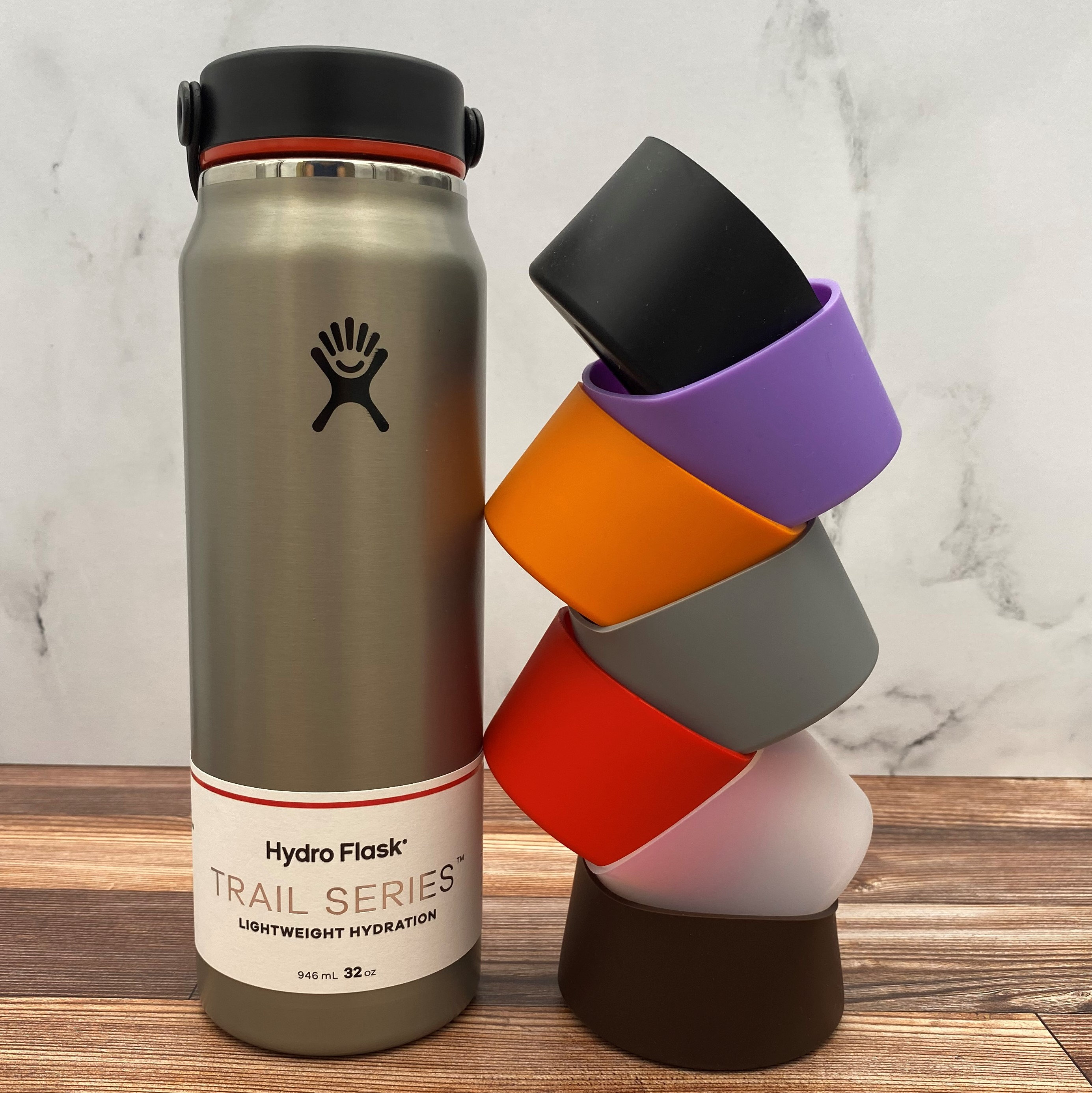 Bottlebutts™ Silicone Boot for Hydro Flask Lightweight Trail Series 32oz/40oz  in BLACK 