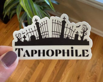 Taphophile Sticker: Cemetery Lover Vinyl Decal