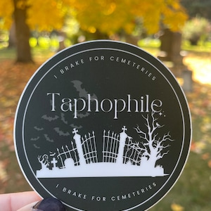 Taphophile Round Vinyl Sticker. Cemetery Lover. Gravestones. Graveyards. Tombstones. Cemeteries. Taphophile. Tombstone Tourist Sticker
