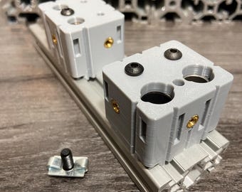 8020 20series 6mm slot (2-Hole) Drill Guide 2040 4mm-12mm Access Holes for 20series Aluminum Extrusion. 8020 Drill Jig. T-NUTZ.