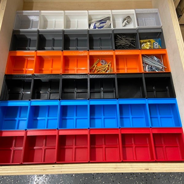 Gridfinity bins 2x2 H25mm/46mm/74mm small parts organizer bins screw bin organizer