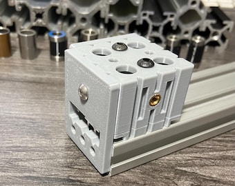 8020 20series V-slot (4-Hole) Drill Guide 2040 4mm-12mm Access Holes for 20series Aluminum Extrusion. 8020 Drill Jig. T-NUTZ.