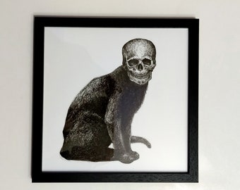 Pen drawing with frame - Cat