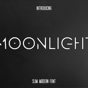Moonlight Minimal Font - Procreate Fonts, Futuristic Fonts, Minimal Fonts, Thin Fonts, Sci-fi Fonts, Geometric Fonts, Professional Fonts