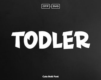 Todler Font - Handwritten Font, Cricut Fonts, Procreate Fonts, Block Font, Cute Font, Teacher Fonts, Planner Font, Quirky, SVG Fonts, Fonts