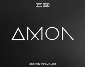 Amon Minimal Future Alphabet, Geometric Font, Minimalist Font, Logo Font, Modern Font, Branding Font, Hi-Tech Font, SVG Font, SVG Alphabet
